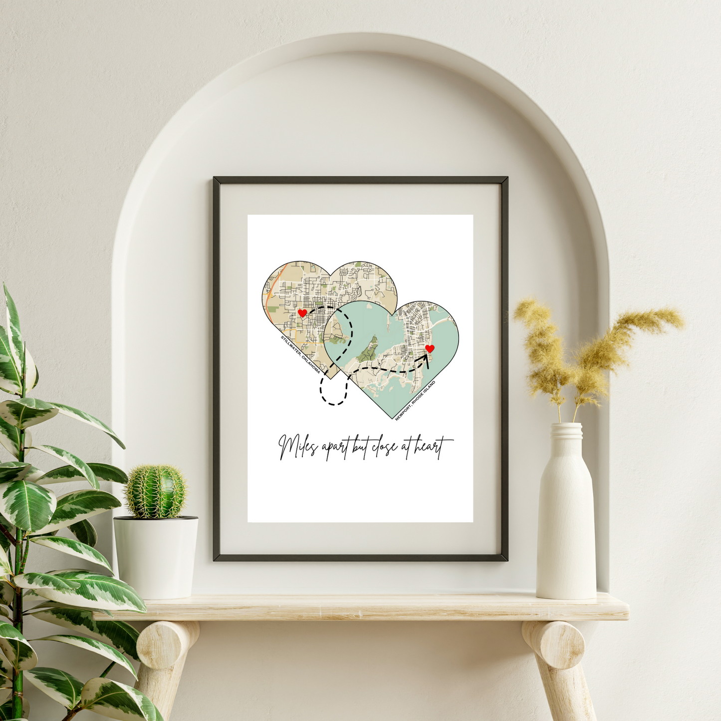 Love Knows No Distance Custom Map Prints