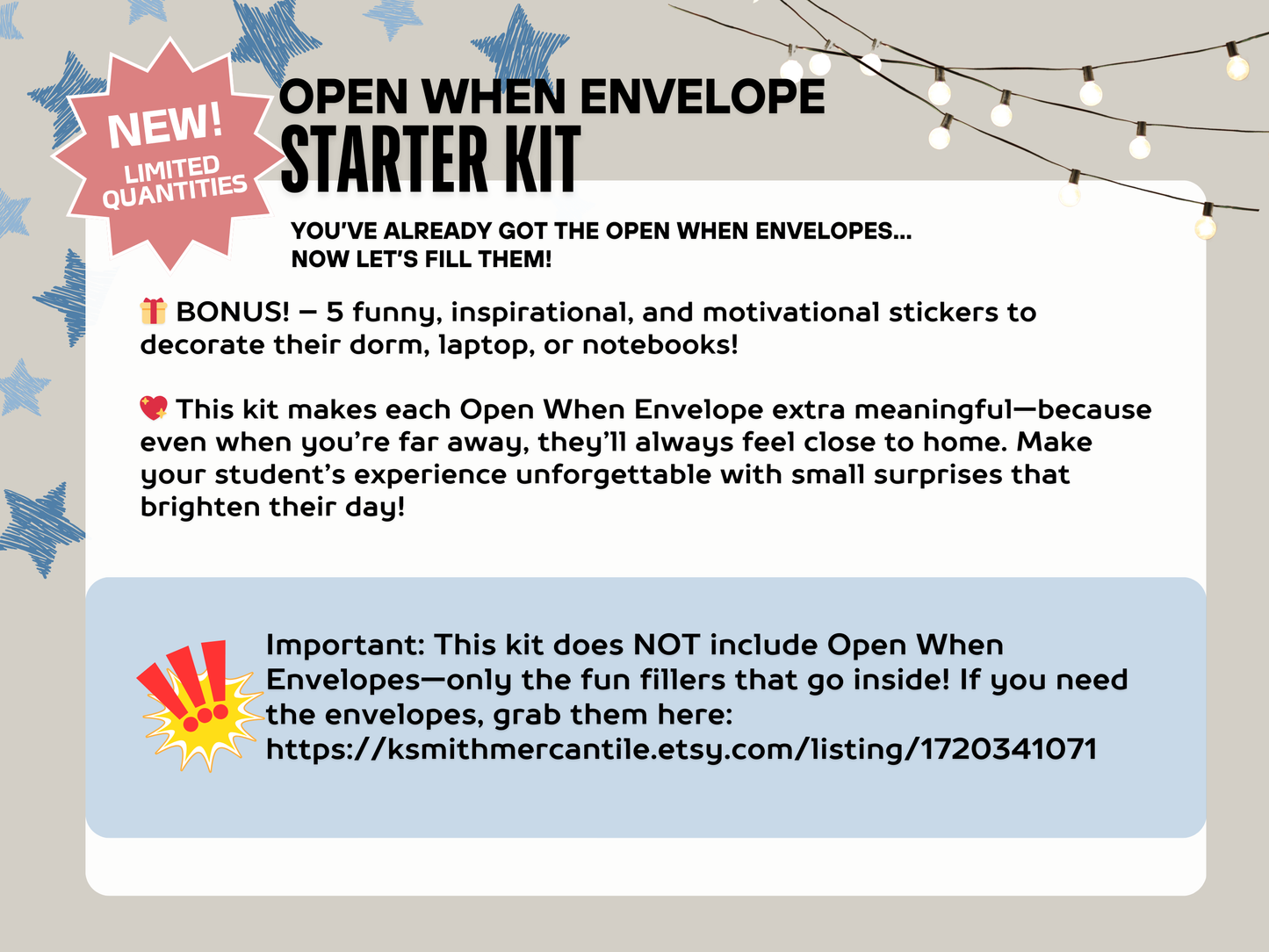 Open When Envelope Starter Kit