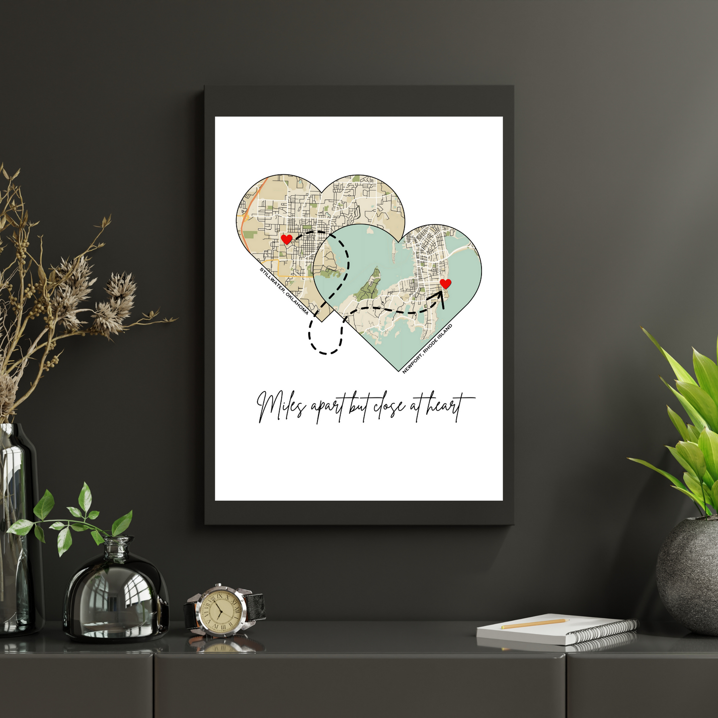 Love Knows No Distance Custom Map Prints