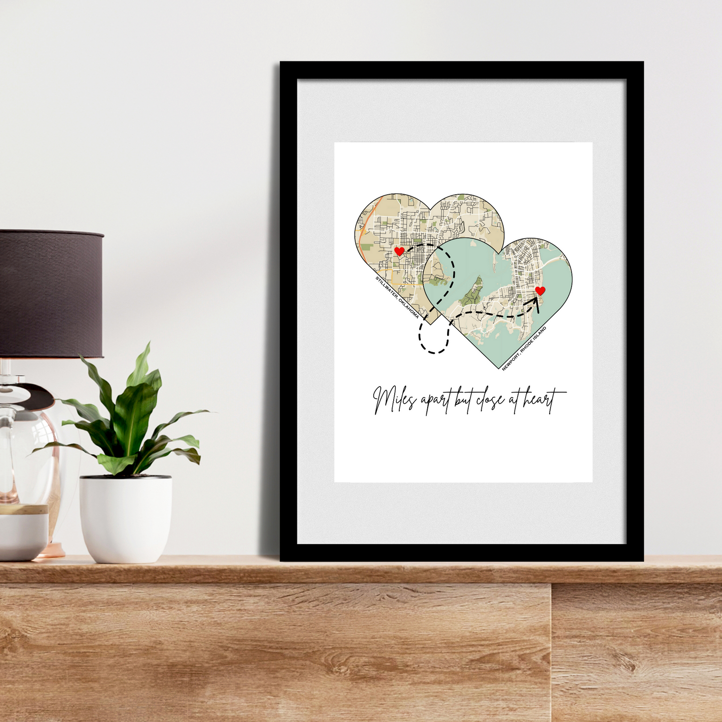 Love Knows No Distance Custom Map Prints