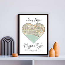 Load image into Gallery viewer, Where It All Began Custom Map Prints (any location, any city, any address)
