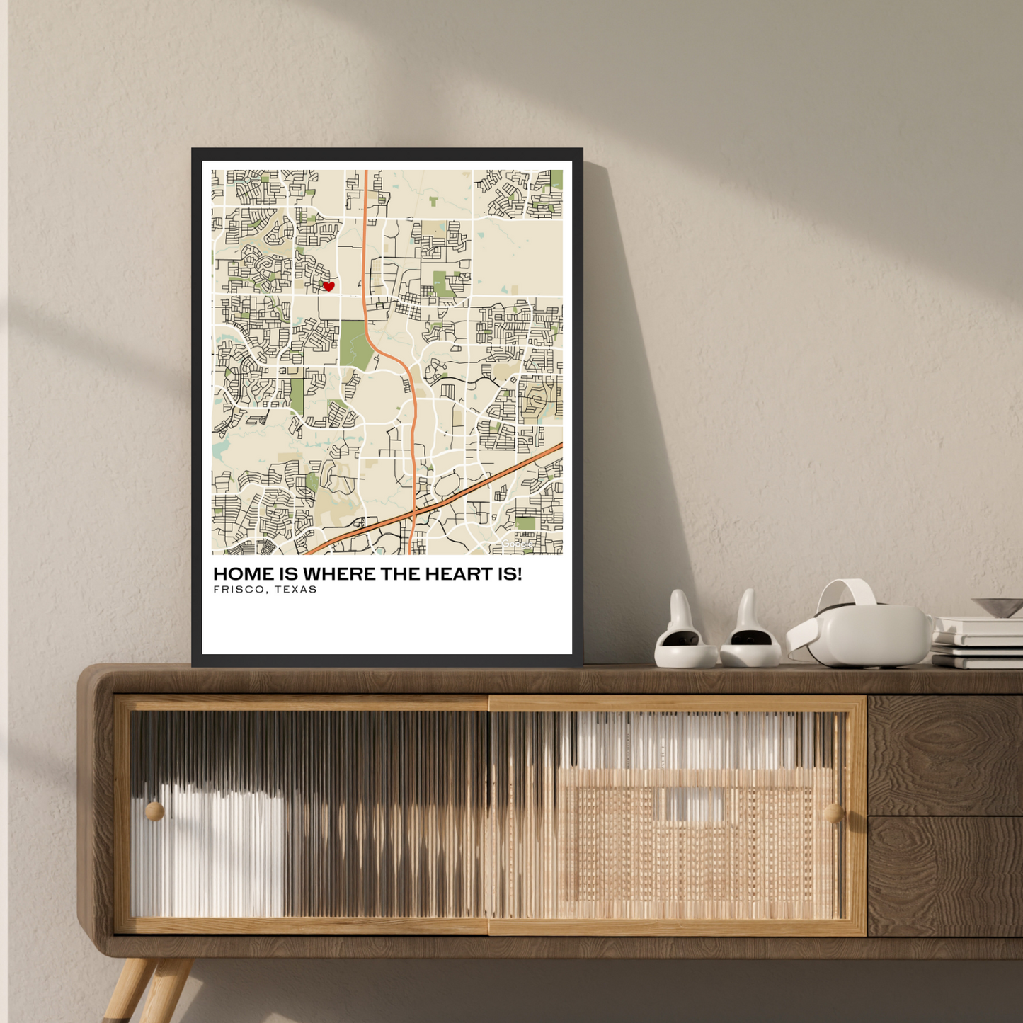 Home Is Where The Heart Is! Custom Map Print