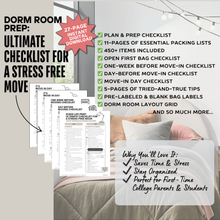 Load image into Gallery viewer, Dorm Room Prep: Ultimate Checklist For a Stress Free Move (Digital Download)
