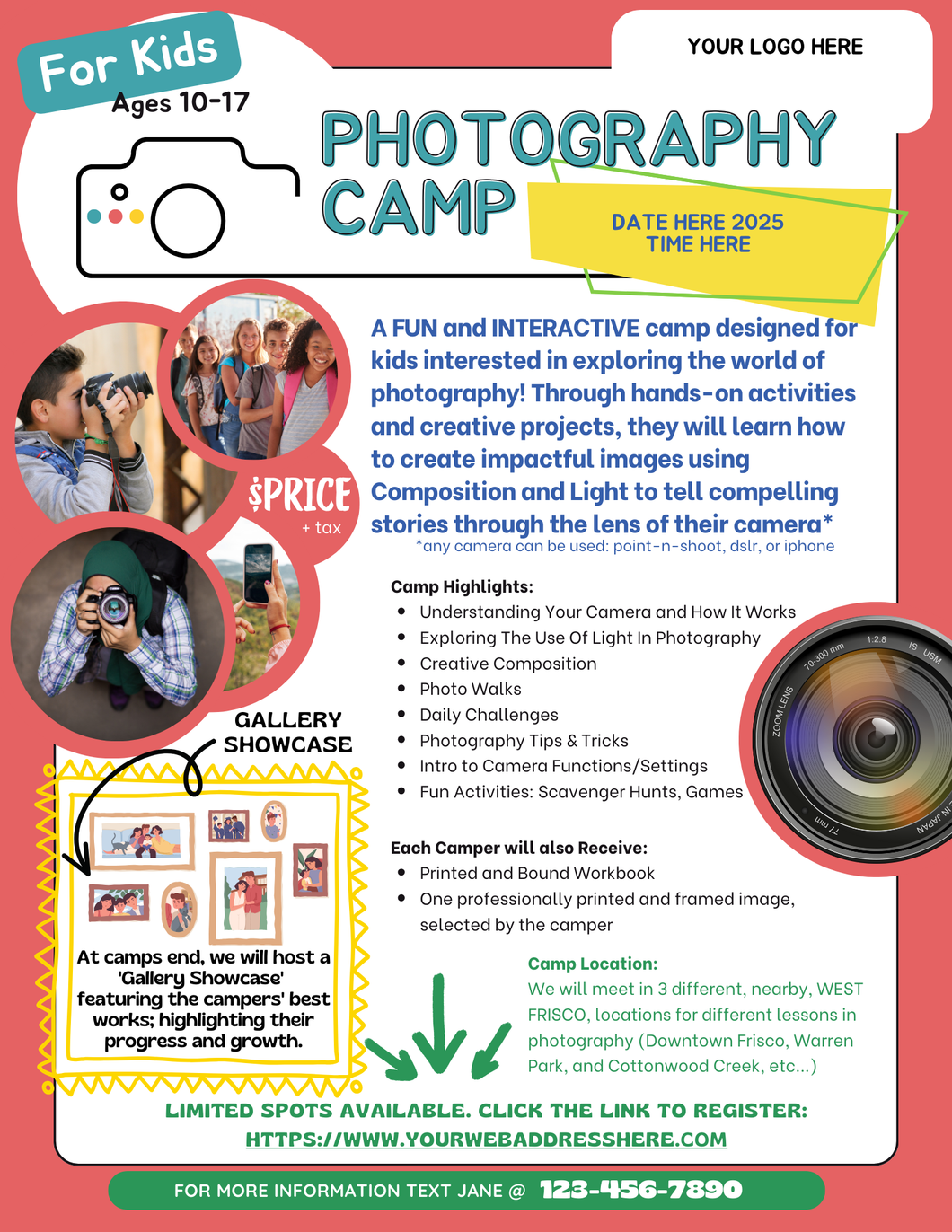 Kids Photography Camp Curriculum (Teacher Edition) *Pre-Order Now Open $20 OFF if Pre-Ordered before 1/31/2025!