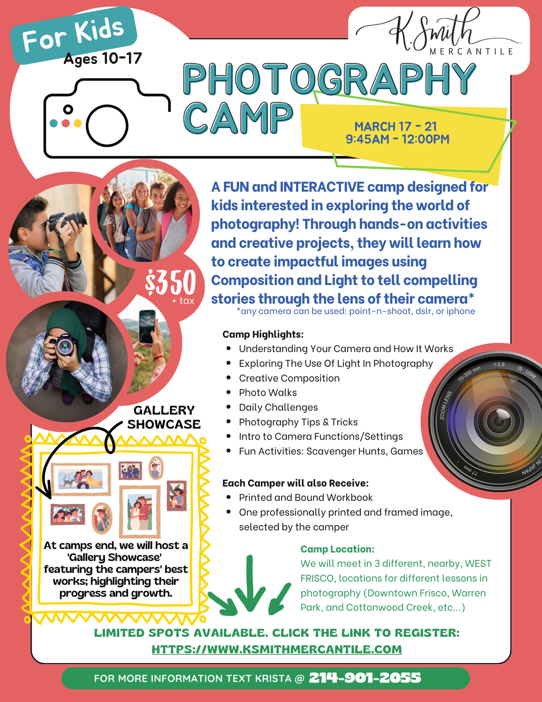 2025 Kids Photography Camp (Frisco, TX)